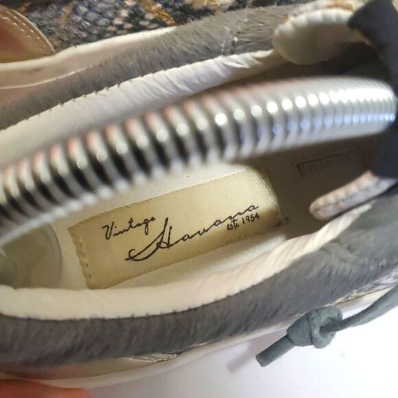 Vintage Havana Womens Spot On Calf Hair Snake Lace Up Gray Sneakers Sz 6.5 - Picture 8 of 12